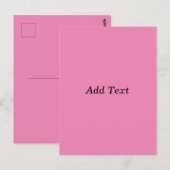 Carte Postale Modèle de texte personnalisable rose (Devant / Derrière)
