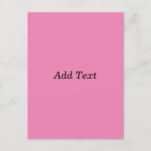 Carte Postale Modèle de texte personnalisable rose (Devant)