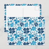 Carte Postale Modèle de trèfle bleu pour la Saint-Patrick (Devant / Derrière)