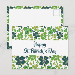 Carte Postale Modèle de trèfle vert de shamrock pour la Saint-Pa