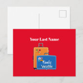 Carte Postale Modèle de vacances en famille, personnalisable, (Devant / Derrière)