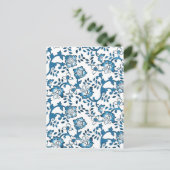 Carte Postale Modèle d'illustration des fleurs bleues vintages (Debout devant)