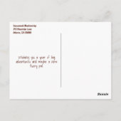 Carte Postale Modèle d'occasion spéciale photo de chiot brun mig (Dos)