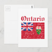 Carte Postale Modèle drapeau de l'Ontario Canada (Devant / Derrière)
