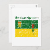 Carte Postale Modèle drapeau de Saskatchewan Canada (Devant / Derrière)