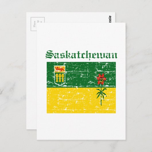 Carte Postale Modèle drapeau de Saskatchewan Canada (Devant / Derrière)