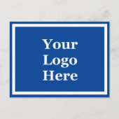 Carte Postale Modèle du logo de l'entreprise Bleu et Blanc (Devant)