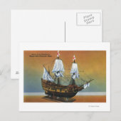 Carte Postale Modèle du Mayflower dans la vue de la salle de pèl (Devant / Derrière)