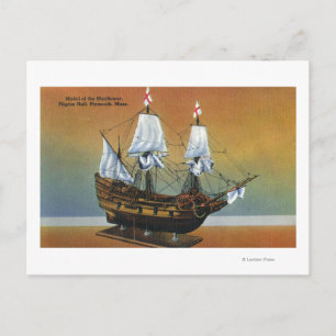 Carte Postale Modèle du Mayflower dans la vue de la salle de pèl