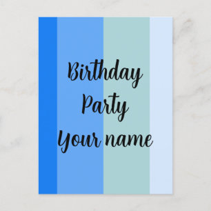 Carte Postale Modèle du nom de la fête d'anniversaire