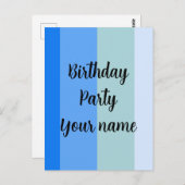 Carte Postale Modèle du nom de la fête d'anniversaire (Devant / Derrière)