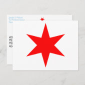 Carte Postale Modèle étoilé à 6 points du drapeau de Chicago (Devant / Derrière)