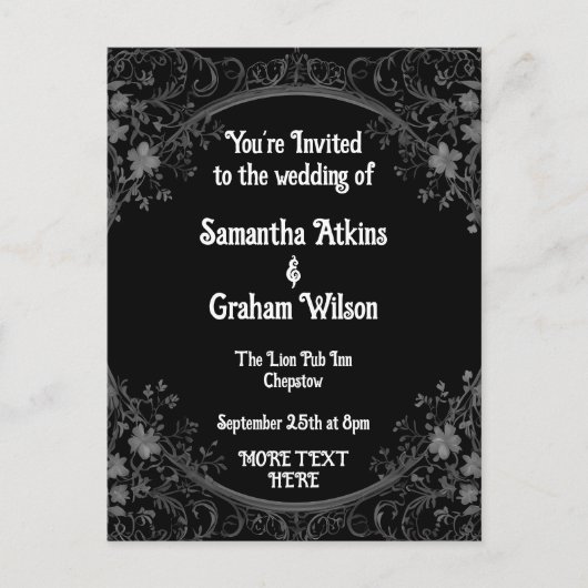 Carte Postale Modèle faire-part de mariage imprimable (Devant)