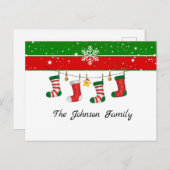 Carte Postale Modèle Festive Christmas Stockings (Devant / Derrière)