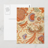 Carte Postale Modèle floral antique de Chintz Paisley (Devant / Derrière)
