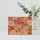 Carte Postale Modèle floral rose kimono (Debout devant)