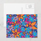 Carte Postale Modèle floral tendance (Devant / Derrière)