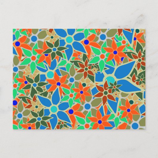 Carte Postale Modèle floral tendance #8 (Devant)