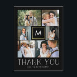 Carte Postale MODÈLE INITIAL MODIFIABLE COULEUR Monogramme Merci<br><div class="desc">Envoyer votre note de remerciement sera une brise avec cette carte postale de remerciement chic et élégant. Visitez notre showroom design à l'adresse WWW.BERRYBERRYSWEET.COM</div>