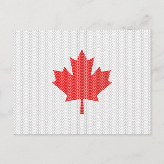 Carte Postale Modèle Knit Maple Leaf Tricot Motif (Devant)