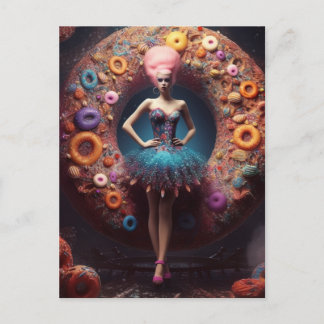 Carte Postale Modèle mode Donut