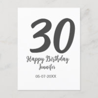 modèle noir 30e anniversaire ajouter nom date anné