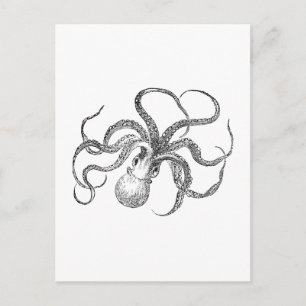 Carte Postale Modèle Octopus vintage