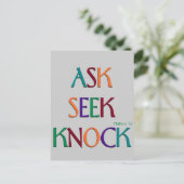 Carte postale modèle personnalisable Matt 7:7 (Debout devant)