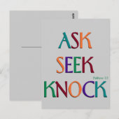 Carte postale modèle personnalisable Matt 7:7 (Devant / Derrière)