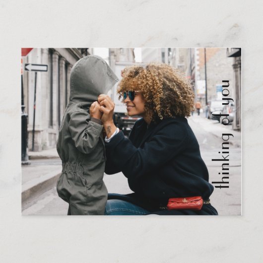 Carte Postale Modèle photo customisé "Penser à vous" (Devant)