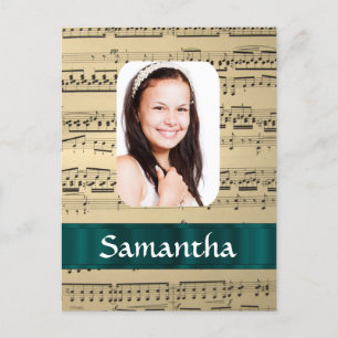 Carte Postale Modèle photo de feuille de musique