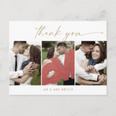 Carte Postale Modèle photo Gold Script 3 Merci (Devant)