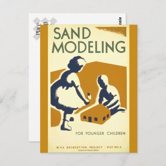 Carte Postale Modélisation du sable pour les plus jeunes (Devant / Derrière)