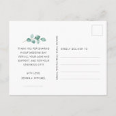 Carte Postale Modern 3 Photo Collage Mariage de script noir (Dos)