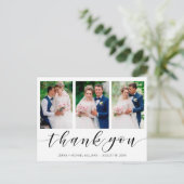 Carte Postale Modern 3 Photo Collage Mariage de script noir (Debout devant)