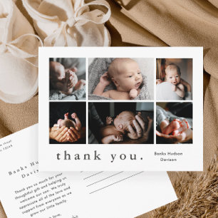 Carte Postale Modern 6 Photo Collage Merci bébé