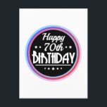 Carte Postale Modern Abstract Happy 70th Birthday<br><div class="desc">Modern Abstract Happy 70th Birthday. 70th birthday gift for women and men who are young at heart and still look good. Great gift for someone turning 70. 70th Birthday Gift idea for father, mother, husband, wife, brother or sister. Funny gift for all who look better than ever. Get this for...</div>