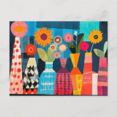 Carte Postale Modern Abstract Vase of Flowers (Devant)