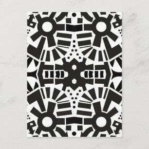 Carte Postale Modern Black & White Geometric Pattern