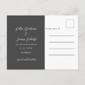 Carte Postale Modern Black & White Photo Save the Date (Dos)