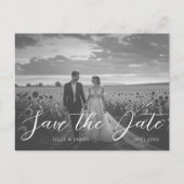 Carte Postale Modern Black & White Photo Save the Date (Devant)