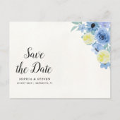 Carte Postale Modern Blue Mediterranean Lemon Wedding (Devant)