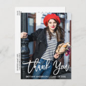 Carte Postale Modern Brush Script Remerciement de remise de dipl (Devant / Derrière)