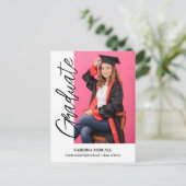 Carte Postale Modern Calligraphy Photo Graduation Invitation (Debout devant)
