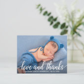 Carte Postale Modern Calligraphy Script New Baby Love Thanks W (Debout devant)
