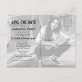 Carte Postale Modern Cut Out Graduation Photo Enregistrer la dat (Dos)