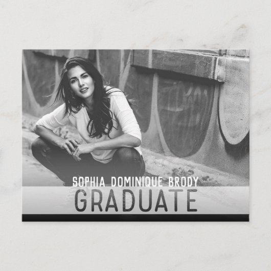 Carte Postale Modern Cut Out Graduation Photo Enregistrer la dat (Devant)