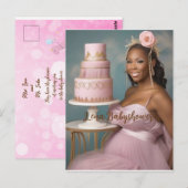 Carte Postale Modern, elegant pink baby shower (Devant / Derrière)