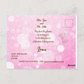 Carte Postale Modern, elegant pink baby shower (Dos)