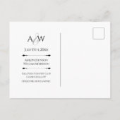 Carte Postale Modern Elegant Typography Photo Save the Date (Dos)